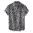 thumbnail image 3 of Leopard Print Shirt Mens Button Down Short Sleeve Turn Down Collar Summer Casual Breathable Top Grey M, 3 of 3