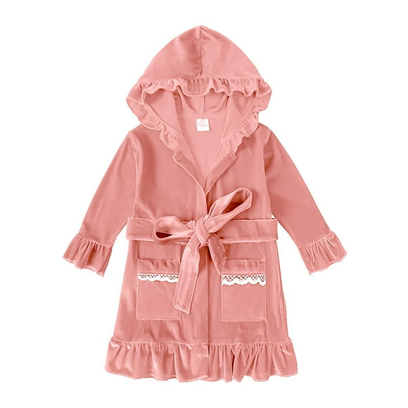 FhsagQ Pajamas Little Girls Pajamas 3T Toddler Girls Boys Long Sleeve New Christmas Bathrobe Velvet Sleepdress Leisure Wear for Kids Babys Clothes 3-4 Years