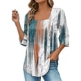 thumbnail image 4 of Bovemsi Camisole Tops for Women Vintage Solid Color T Shirt With Square Neck Ladies Casual Pleated Loose And Flowing Sleeve Top Basic Tanks, 4 of 6