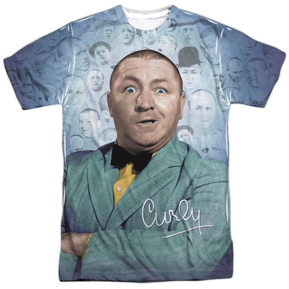 Three Stooges Curly Heads Mens Sublimation Polyester Shirt