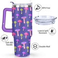 thumbnail image 3 of 40oz Spring Forest Mushroom Stainless Steel Flip Straw Tumbler Spill Proof Travel Cup Double Wall Vacuum Insulated Coffee Mug with Top Handle, 3 of 6
