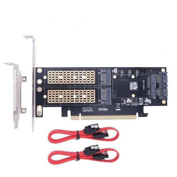 3 in 1 NGFF and mSATA SSD Adapter Card, Electop M.2 NVME to PCIE/ M.2 SATA SSD to SATA III/ mSATA to SATA Converter, Support 2280/ 2260/ 2242 /2230 Host Controller Express Card