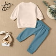 thumbnail image 6 of HCNTES Toddler Baby Girl Clothes 6 12 18 24 Months Fall Outfits Long Sleeves Sweatshirt Pants Set 1-5T(12-18 Months,S823-Beige), 6 of 9