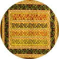 thumbnail image 1 of Ahgly Company Indoor Round Abstract Yellow Contemporary Area Rugs, 6' Round, 1 of 4