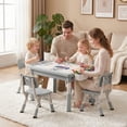 thumbnail image 2 of LINLUX Kids Table and 4 Chairs Set, 3 in 1 Activity Table for Children with Removable Tabletop, Gray, 2 of 9