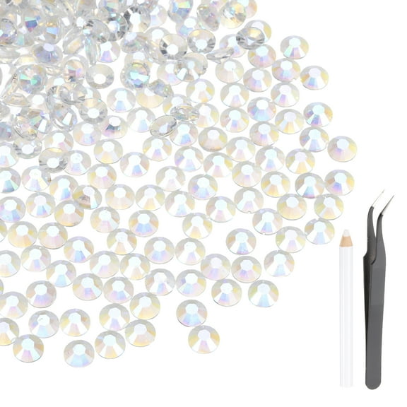 Uxcell 3000 Pcs Flatback Crystal Rhinestones, Resin Crystal Gems with Tweezer Dotting Pen Non Hotfix for Bedazzling Tumblers Mugs Bottles Nail DIY Crafts(SS16 4mm, AB Color)