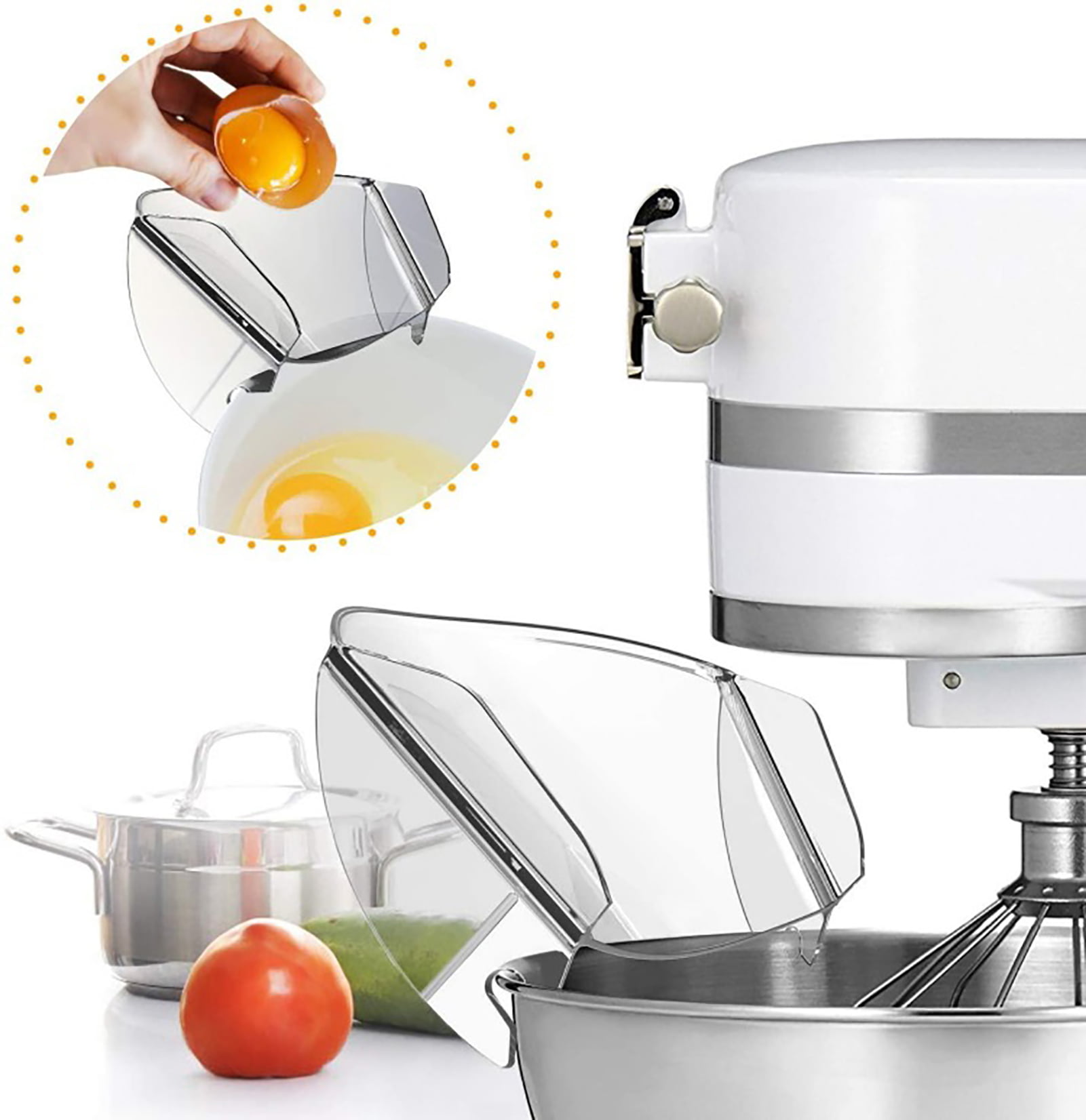 Pouring Shield Metal Mixing Bowls Universal Pouring Chute Kitchen Stand  Mixer Attachment for Stainless Steel Bowls