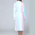 thumbnail image 7 of XIAONU Womens Plush Robe Relaxed Fit Geometric Print Sleepwear Warm Stylish Loungewear Gown, 7 of 7