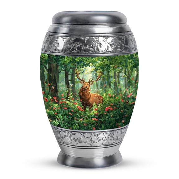 KARYLIZ Deer Urns For Ashes - Large Urn for Ashes Adult Male & Female - Memorial Tribute - Funeral Cremation Urns for Human Ashes - Decorative Burial Urn for Adult Human Ashes - 10 Inch