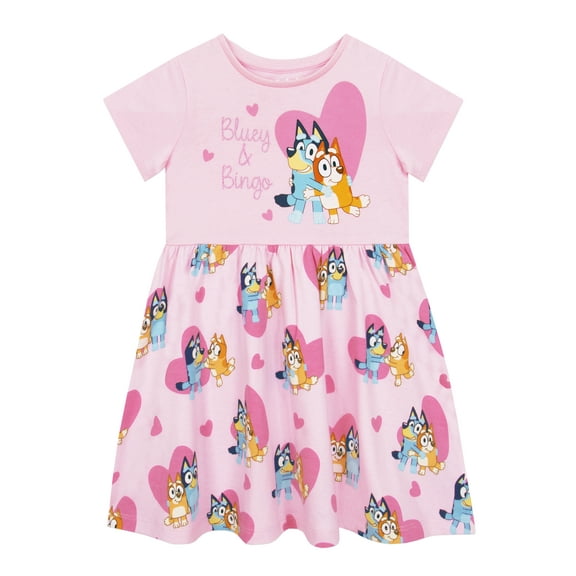 Bluey Girls Dress Pink Sizes 2T-8
