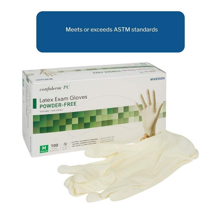 McKesson Medium Size Latex Exam Gloves, 1000 Count - Powder-Free