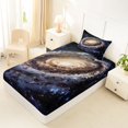 thumbnail image 2 of Manfei Vintage Spiral Galaxy Twin Fitted Sheet,Celestial Stars Bedding,Silver Brown Blue,2 Pieces, 2 of 6