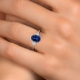 thumbnail image 4 of Gem Stone King 14K White Gold Blue Created Sapphire and White Topaz Engagement Ring for Women | 2.58 Cttw | Oval 9X7MM | Gemstone September Birthstone | Size 8, 4 of 6