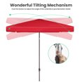 thumbnail image 4 of JUSTLET 9 FT Outdoor Patio Umbrella with Crank Sysytem and 8 Sturdy Ribs, Round Umbrella for Garden, Poolside, Deck and Backyard, Beige-Waterproof, UV-Resistant, and Adjustable,Red, 4 of 8