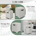 thumbnail image 4 of Hassch 16.1" Square Propane Tank Storage Side Table, Iron Gas Bottle Conceal Patio Table with Open Bottom and Adjustable Feet, Weather-Resistant Outdoor Accent Table, Imitation Marble Color, 4 of 9