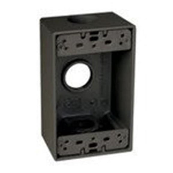 Hubbell Taymac SB375Z 1-Gang Weatherproof Box with Three 0.37 in. Outlets, Bronze