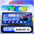 thumbnail image 1 of 10.26 inch Android 13 Car DVR with Wireless CarPlay, FM, Bluetooth, 1 of 5