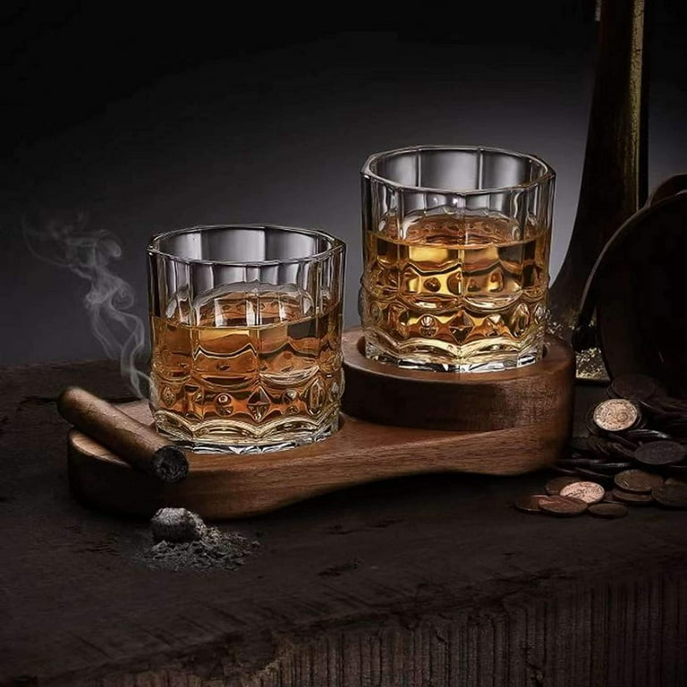 Rustic Wooden Whiskey Glass and Cigar Holder Cigar Ashtray Cigar Slot Great  Cigar Accessories Men's Gift Set,,F120406 
