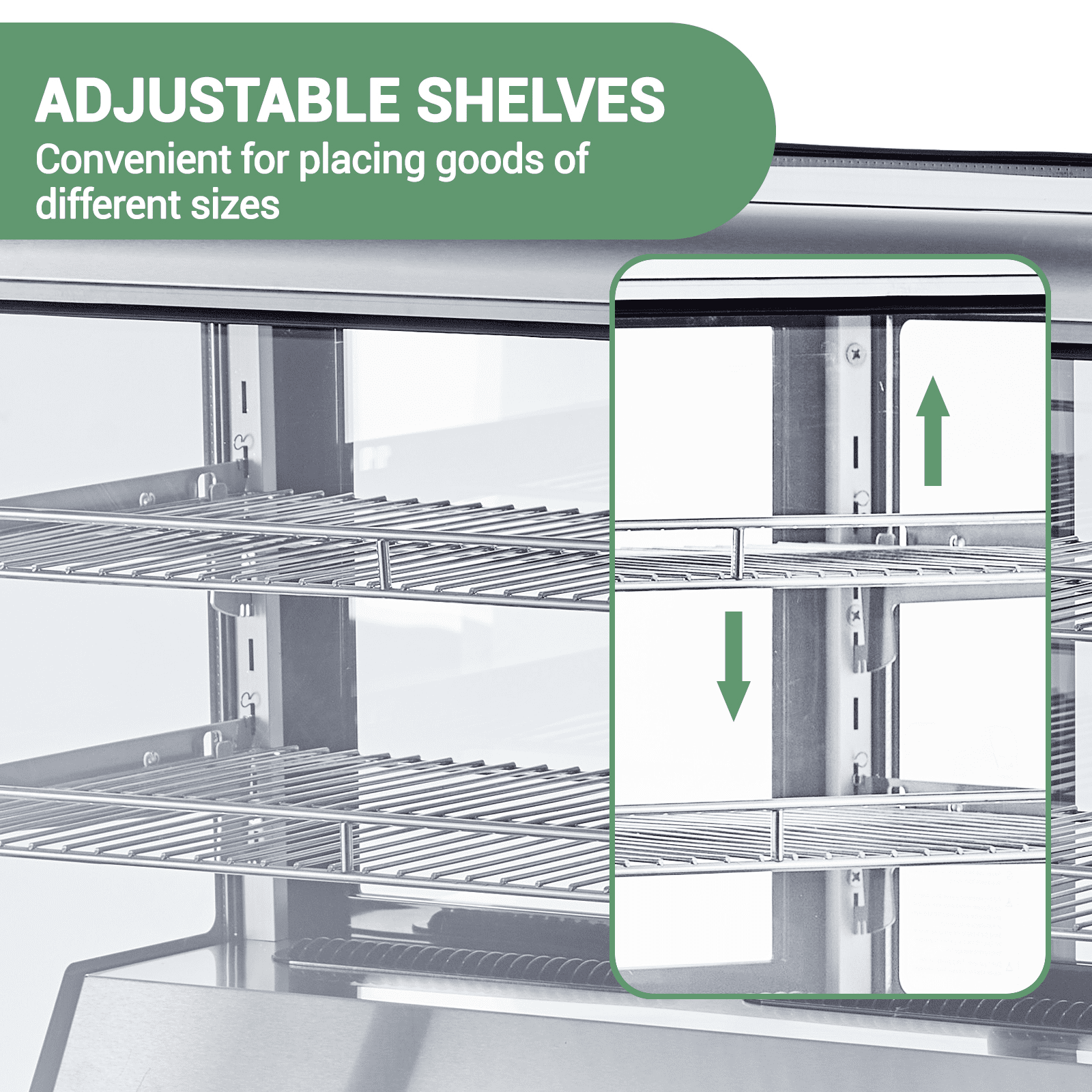 5.3 Cu.Ft Commercial Countertop Refrigerator Display Case, Anti-Fog Pastry Dessert Fridge with Double-Layer Tempered Glass, 2 Adjustable Shelves & Digital Temp Control for Bakery, Cafe