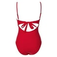thumbnail image 5 of vigerkar Women's Vintage Padded Push up One Piece Swimsuits Tummy Control Bathing Suits Swimwear Red, M, 5 of 9