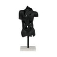 thumbnail image 6 of Modern Statue for Home and Office Decor - Abstract Metal Torso Sculpture with Cut-Out Design on Marble Base - Unique Ornament for Living Room, Bedroom, Bathroom, or Shelf Decor - 17", Black & White, 6 of 12