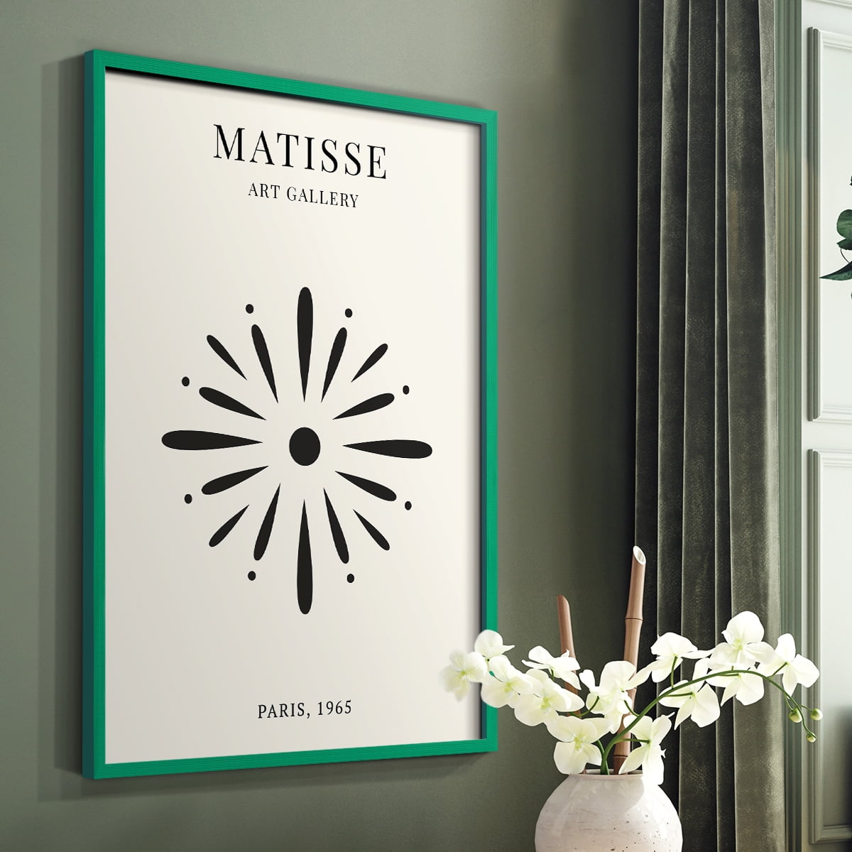Matisse CXLI Framed Print in Green Solid Wood 8 x 10 Framed Print