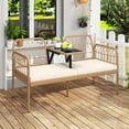 thumbnail image 3 of Costway Causeuse d'Extérieur en Rotin PE avec Table Basse Intégrée et Coussins Doux pour Pelouse, 3 of 10