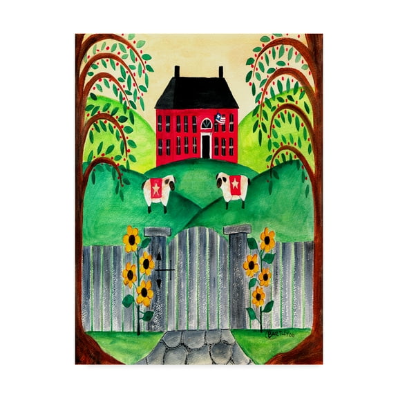 Trademark Fine Art 'Sheep At Home' Canvas Art by Cheryl Bartley