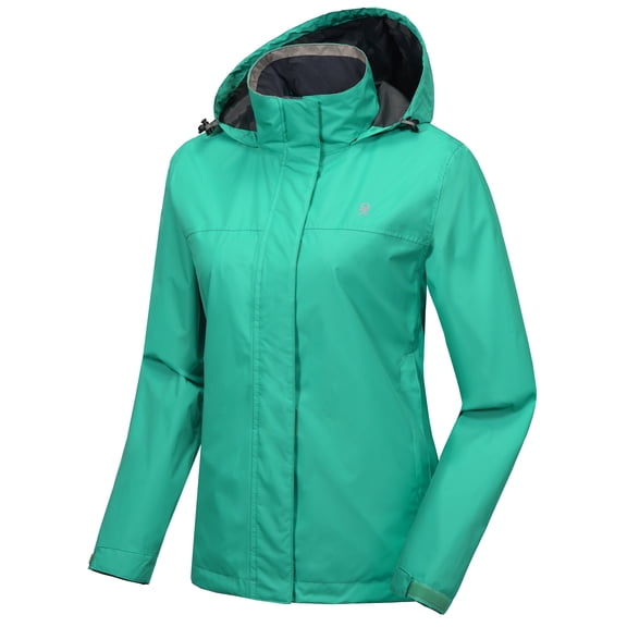 Little Donkey Andy Women’s Waterproof Rain Jacket Lightweight Outdoor Windbreaker Rain Coat Shell for Hiking, Travel Sea Green M