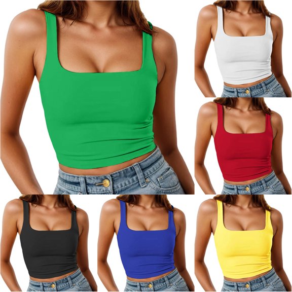 Gunia Tank Tops For Women Casual Ribbed Knit With Adjustable Spaghetti Straps For Everyday Comfort Layering Womens Camisole Tank Tops Green
