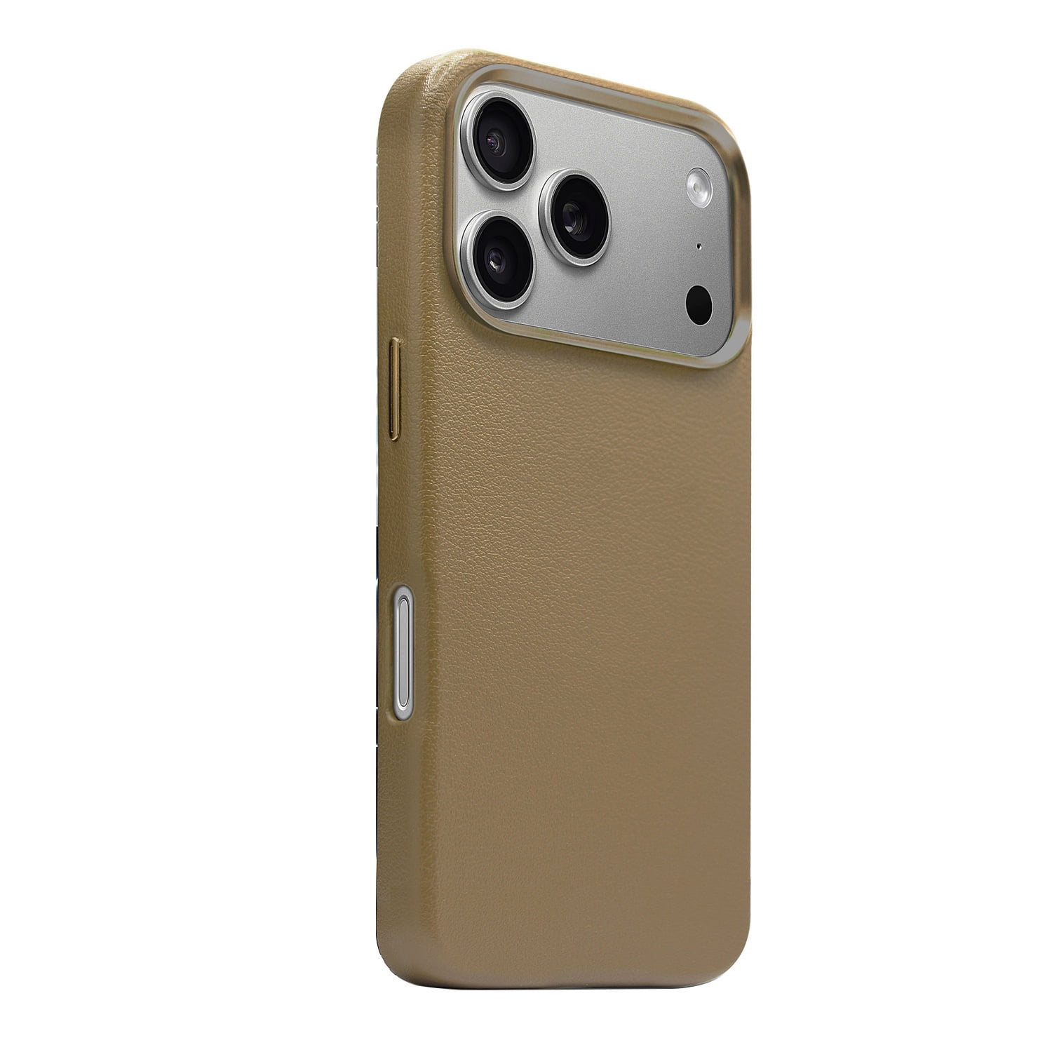 Elegant Leather Magnetic Charging Case for iPhone 17 Pro Max - Light Brown
