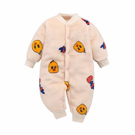

Baby Kids Clothes Baby Girls Boys Warm Romper Clearance Sale Autumn Winter Infant Toddler Baby Long Sleeve Print Plush Romper Jumpsuit Beige 6-9 Months