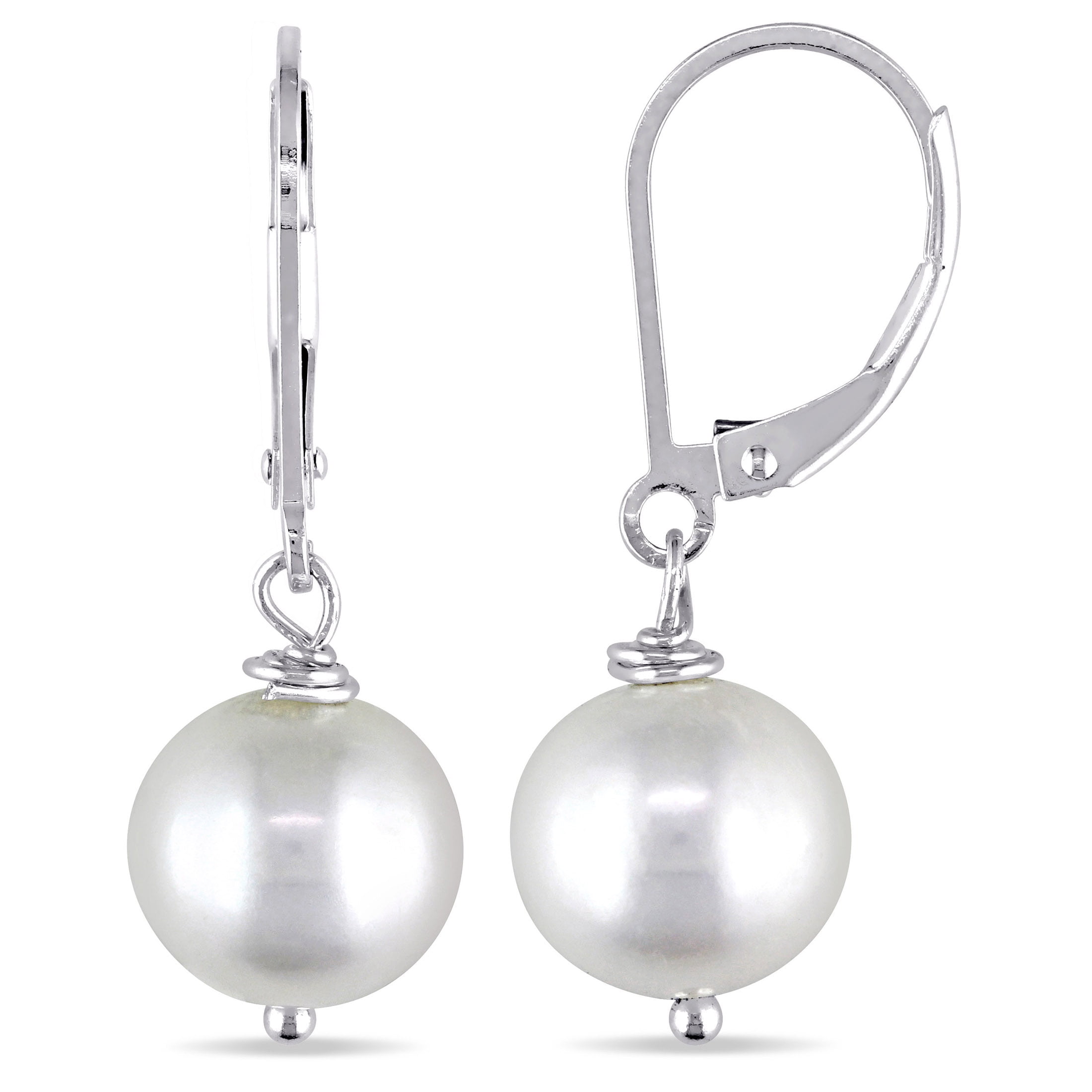 White Pearls Kezef Creations Sterling Silver Cultured Freshwater Pearl Clip On Earrings