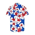 thumbnail image 5 of American Flag Shirts Men Patriotic Shirt for Men Men Red White and Blue Shirt Men Fourth of July Shirt Mens Memorial Day Shirts Men's Printed Hort Sleeve Turndown Collar Blouse, 5 of 5