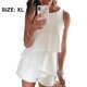 thumbnail image 2 of white Monos mamelucos lisos y con estampado floral sin mangas y cuello halter para mujer, 2 of 5