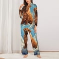 thumbnail image 2 of Honeii Sunshine Cloud Bulldog print Women's Pajama Sets Long Sleeve Button Down Sleepwear Nightwear Soft Pjs Lounge Sets-XX-Large, 2 of 7