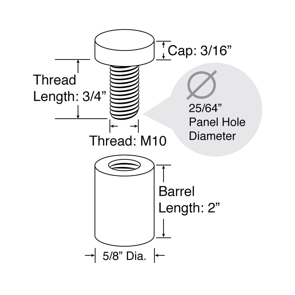 Glass and Acrylic Sign Stand Off Wall Anchors and Screws 2 Piece Small Sign Pack Stainless Steel Standoff 5/8 Inch Diameter x 2 Inch Barrel Length Brushed Finish for PVC Glass and Acrylic Sign Stand Off Wall Anchors and Screws 2 Piece Small Sign Pack Stainless Steel Standoff 5/8 Inch Diameter x 2 Inch Barrel Length Brushed Finish for PVC