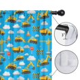 thumbnail image 4 of Blackout Kids Curtains,Excavator and Stop Sign Blue Children's Insulated Curtains Set Of 2,Bedroom Essentials,Toddler Room Decor 52"x84", 4 of 5