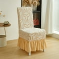thumbnail image 4 of NWOKYZGH 1Pc Plush Chair Covers for Dining Chairs Covers Removable Thick Dining Room Chair Covers with Skirt Warm Parson Chair Slipcovers Washable Chair Protector for Kitchen Wedding, 4 of 6