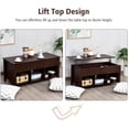 thumbnail image 3 of Giantex Table Basse à Plateau Relevable, Table Basse de Rangement Moderne en Bois pour Salon à la Maison avec Plateau Relevable, 3 of 7