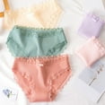 thumbnail image 4 of Opvise Mid-rise Briefs Thin Breathable Lace Decor Panties for Inner Wear Pink, 4 of 8