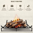 thumbnail image 5 of FEBTECH - Fireplace Grate 24 inch with 6 Support Bars | Heat Resistant | Fire Wood Holder for Efficient Burning | Rugged Fireplace Wood Grate for Fireplace, Indoor Hearth and Outdoor Fire Pit, 5 of 9