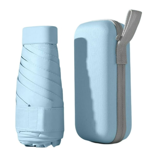 Cateissary Paraguas de vinilo de 6 varillas, 6 plegables para caminar, a prueba de viento, a prueba de lluvia, portátil, Mini protección contra la lluvia, Paraguas de lluvia Azul Cateissary HA071893-09