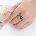 thumbnail image 2 of 8mm*10mm Round Cut Cubic Zirconia Red CZ Band Women's 925 Silver Engagement Ring, 2 of 7