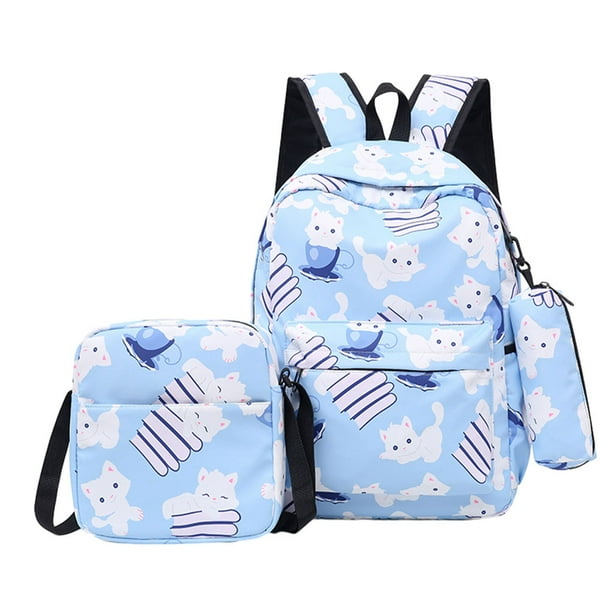 Qarigey escolar espaciosa y duradera de nailon para estudiantes unisex Mochilas escolares modernas y exquisitas Gato blanco Type2 NO2 Walmart en linea