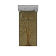 thumbnail image 2 of Tree Bedding Set with Sheet & Covers, Illustration of a Big Tree on Antique Old Paper Vintage Style Artwork Design Print, Printed Bedroom Decor 2 Shams, 4 Sizes, Olive Green, by Ambesonne, 2 of 3