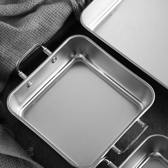WRISTBIQUE Cake Baking Pan Stainless Steel Tray for Oven Square 1Pack Baking