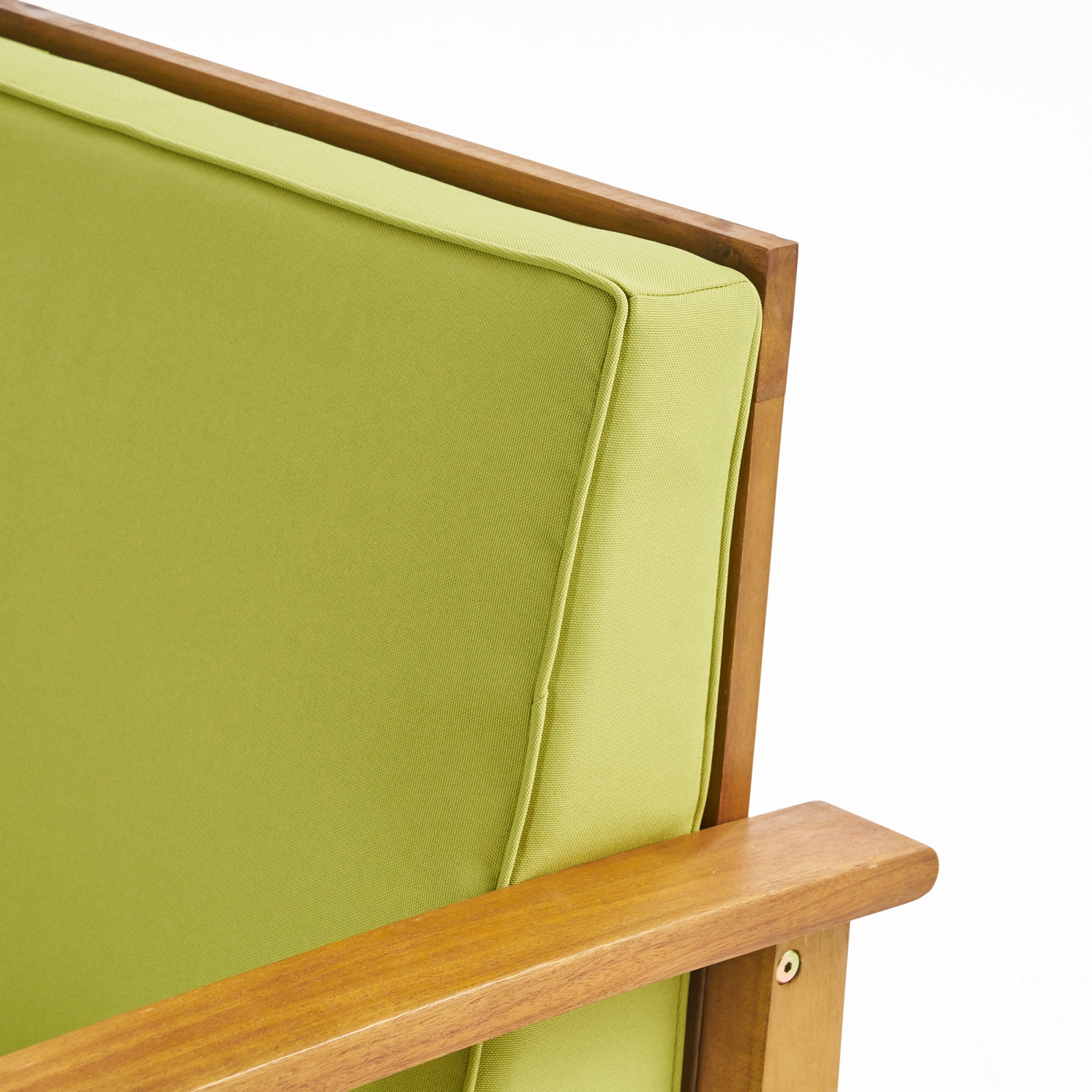 Giancarlo Acacia Wood Outdoor Club Chair, Teak, Green