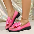 thumbnail image 5 of Miluxas Women's Bowknot Thick Sole Loafers, Work office Business Casual Spring & Fall Casual Patent Leather Dress Shoes Hot Pink 7.5(40), 5 of 9