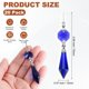 thumbnail image 3 of Uxcell 10-Pack Crystals Prisms Glass Tip Beads, 75mm Reemplazo de Candelabro Lágrima Gotas de Carámbano Colgantes [Azul], 3 of 6